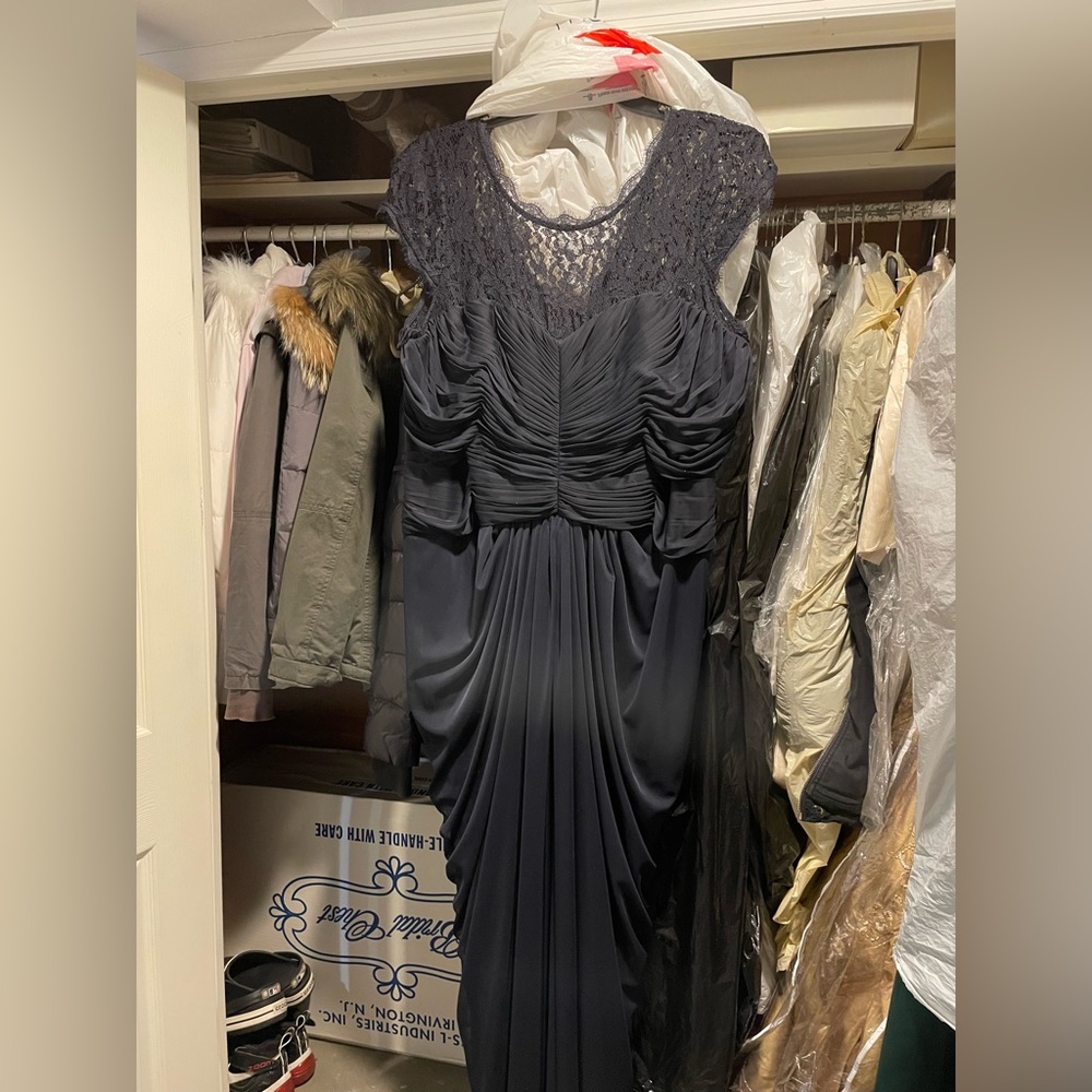 Adriana pappel navy lace gown